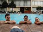 Kenny, Messenger, and Landon catchin' some rays b4 the party